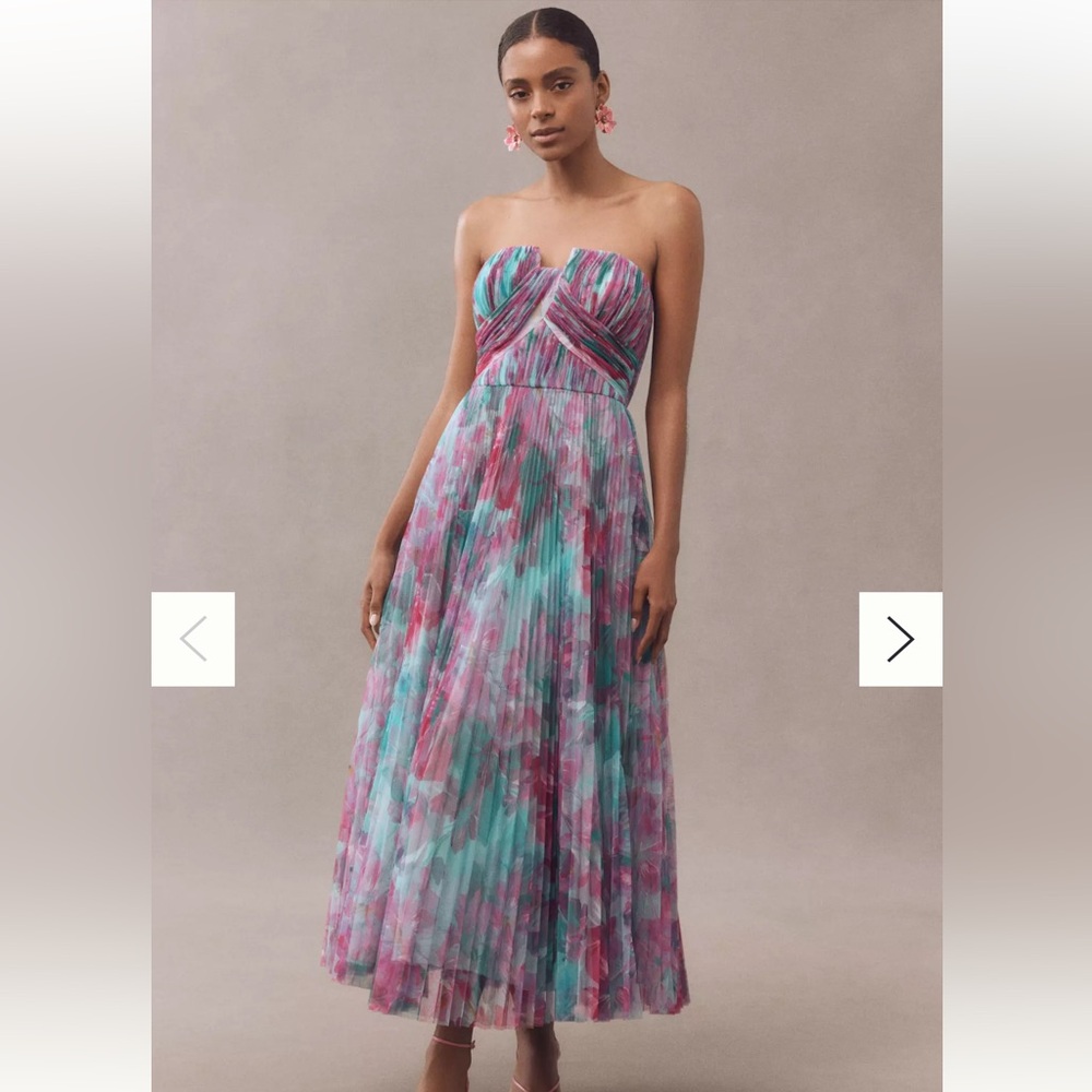 Anthropologie Strapless Pastel Maxi Dress